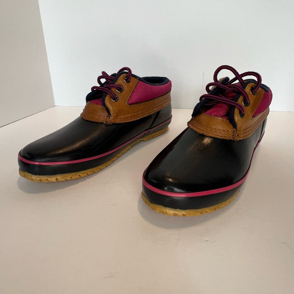 Vintage Bass Calgary Duck Snow Rain Ankle Boots w/Thinsulate, Navy/Pink, size 9 - Picture 9 of 16